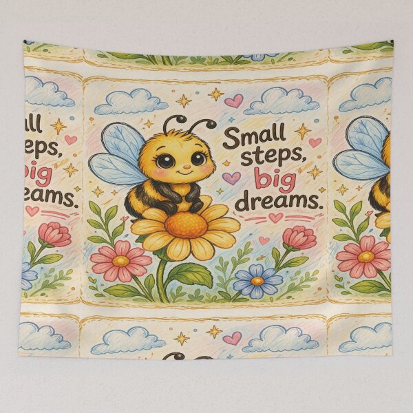 Item preview, smallsteps big dreams cute bee aesthetic design designed and sold by TALKARII.