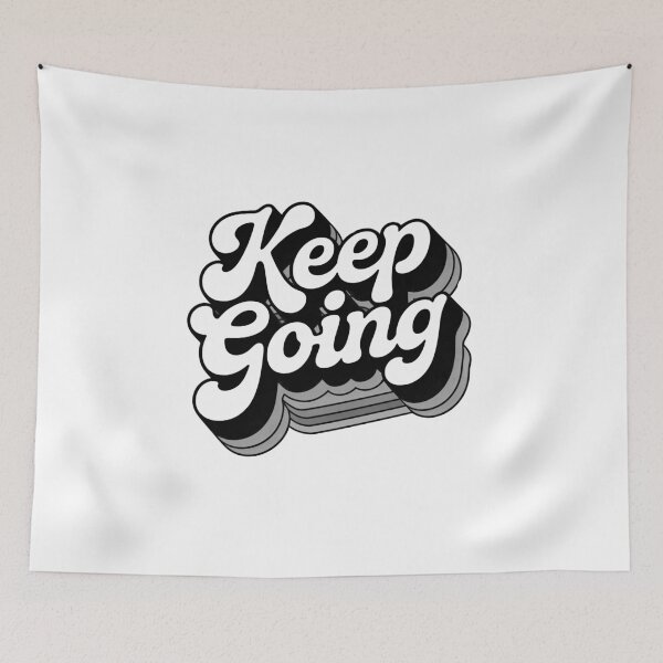 Aperçu de l'œuvre Retro Keep Going Motivational Typography – Vintage Positive Quote Aesthetic Design créée et vendue par Timegraf.