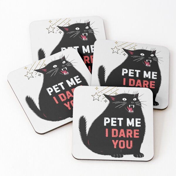 Item preview, Pet Me I Dare You - Funny Hissing Black Cat | Sarcastic Spicy Kitty designed and sold by Cree8if.
