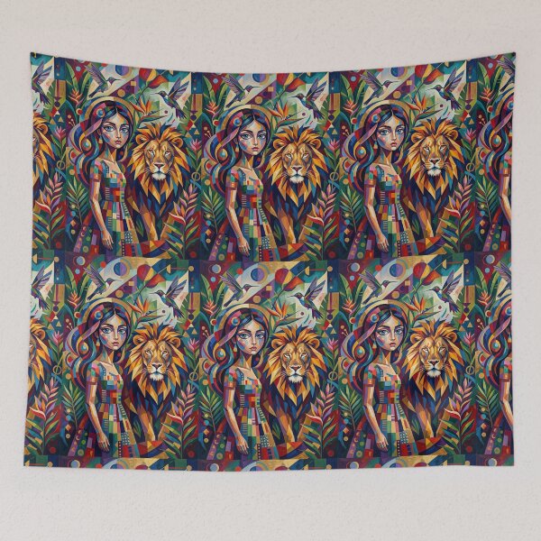 Item preview, The girl and the lion. designed and sold by Natalia-Vlad.