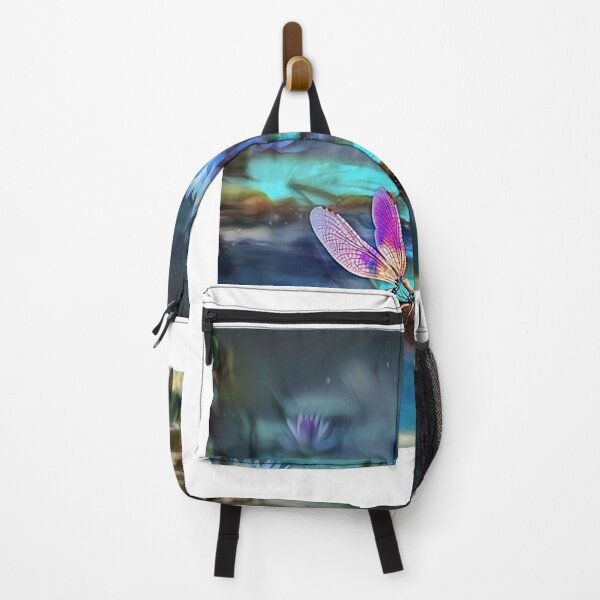 Item preview, Dreamy Dragonfly Water Lily Fantasy Art designed and sold by ArtbyValks.