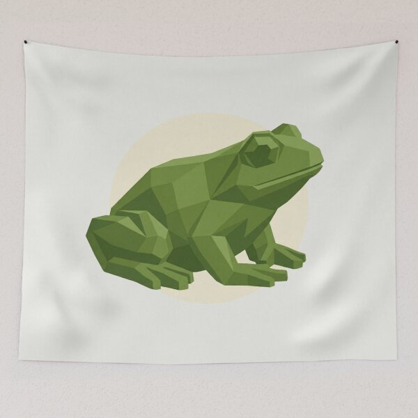 Item preview, Geometric Forest Green Frog – Nature Sticker for Outdoor Lovers designed and sold by bsbd-action.