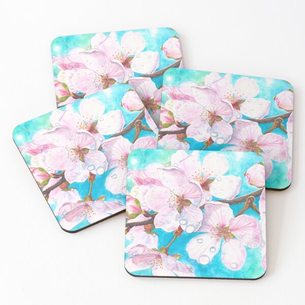 Item preview, Original Cherry Blossom Watercolor Painting - "Morning Dew" designed and sold by Katherine Miller Art.