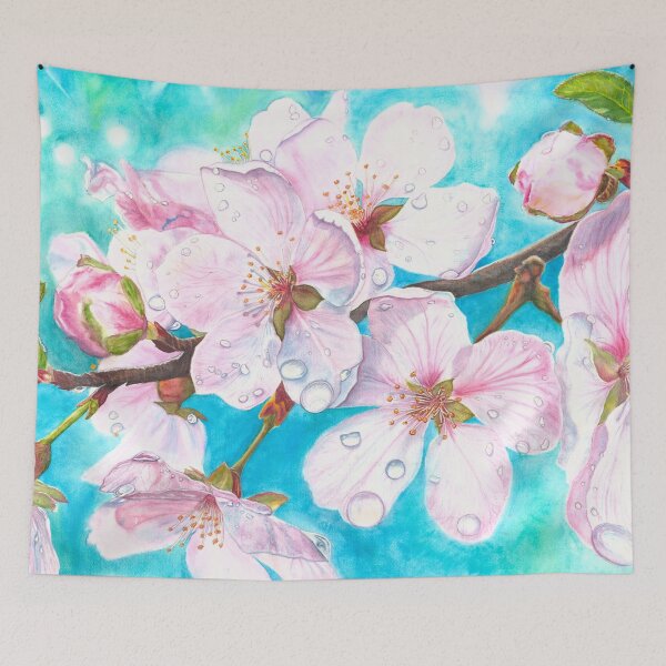 Item preview, Original Cherry Blossom Watercolor Painting - "Morning Dew" designed and sold by Katherine Miller Art.