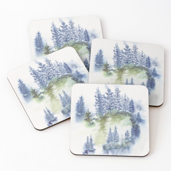 Item preview, Pond in a Misty Forest designed and sold by The Elderberry Blossom.