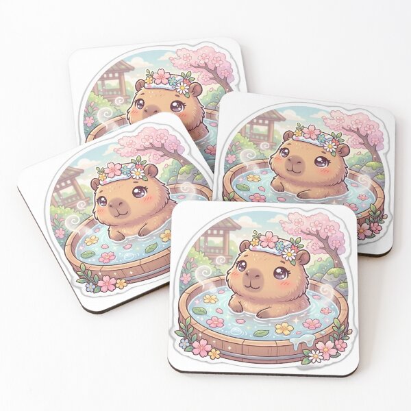 Item preview, Kawaii Capybara - Cute Relaxing Animal Sticker designed and sold by Glitchfab.