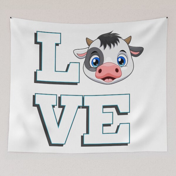 Item preview, Adorable Baby Cow LOVE design designed and sold by ColorWheelDsign.