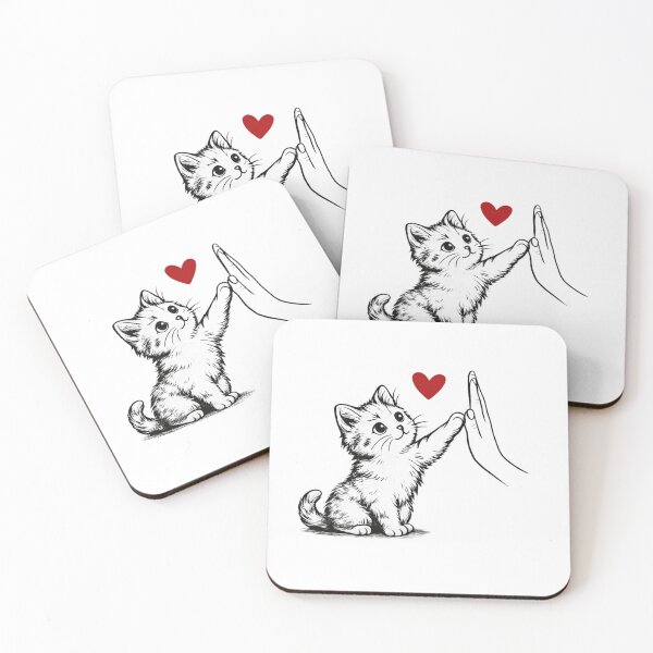 Item preview, Cute Cat High Five Love T-Shirt designed and sold by CULTWEAR SOCIETY.