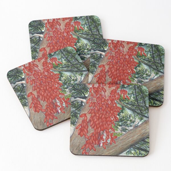 Item preview, Red Fall Vines on Big Old Tree Collage designed and sold by The Elderberry Blossom.