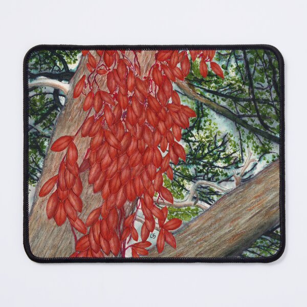Item preview, Red Fall Vines on Big Old Tree Collage designed and sold by The Elderberry Blossom.