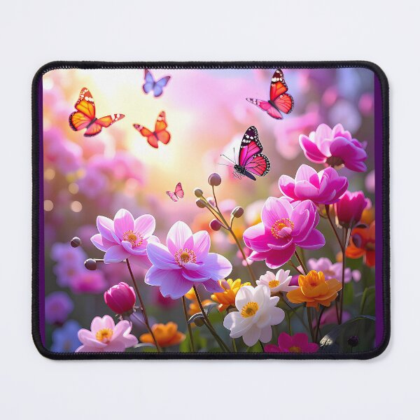Item preview, Colourful pink Flowers and butterflies designed and sold by Creative Visualize.