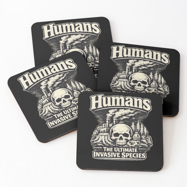 Item preview, Humans The Ultimate Invasive Species Shirt – Skull Pollution Graphic Tee – Dark Humor Environmental Design designed and sold by Laughprints.