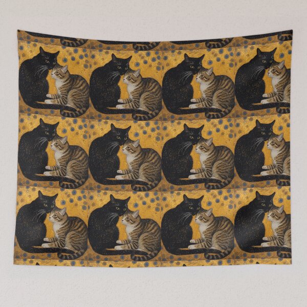 Item preview, Kiss of Cats. In the style of Gustav Klimt. designed and sold by Natalia-Vlad.