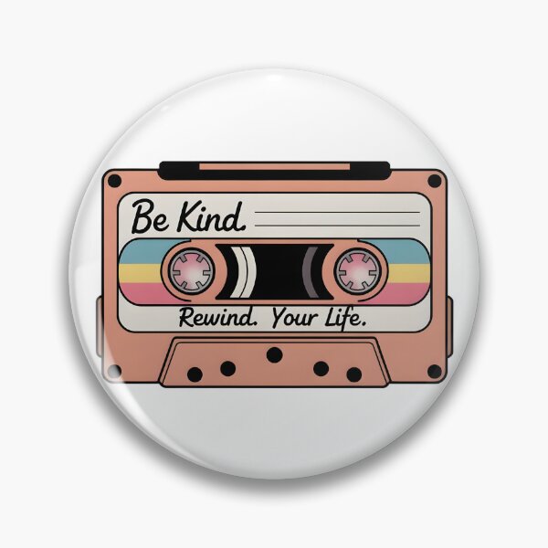 Item preview, Be Kind Rewind Your Life Funny Retro Quote designed and sold by CoastalEmp.