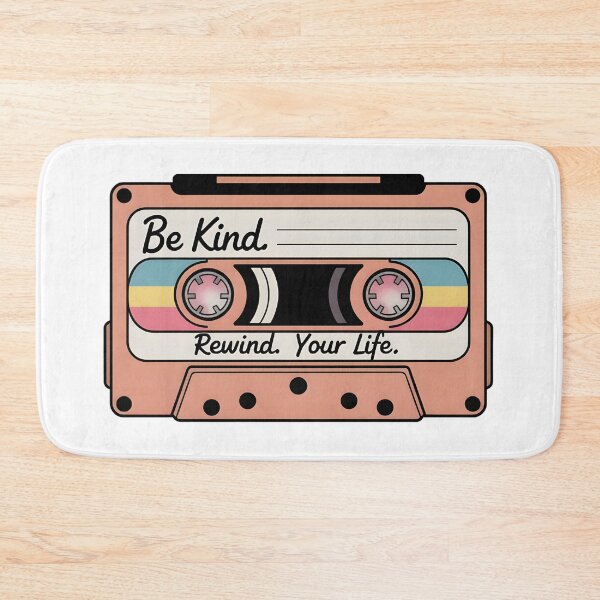 Item preview, Be Kind Rewind Your Life Funny Retro Quote designed and sold by CoastalEmp.