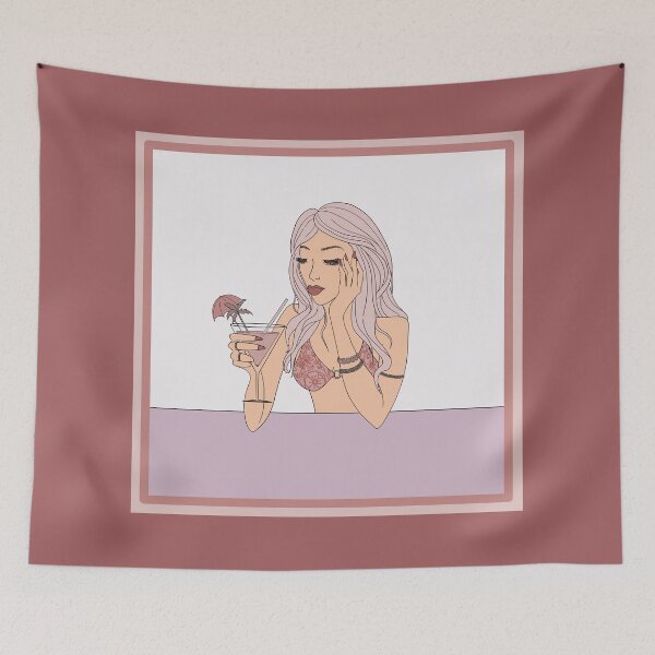 Item preview, Woman with Cocktail - Pink theme designed and sold by Chloe Lopez.