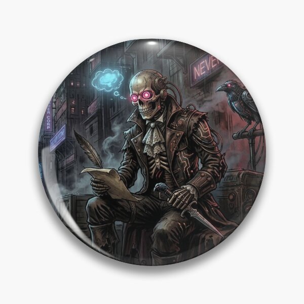 Item preview, Cyberpunk Survivor in Neon City Dystopian Art designed and sold by VibeFactoryOfc.