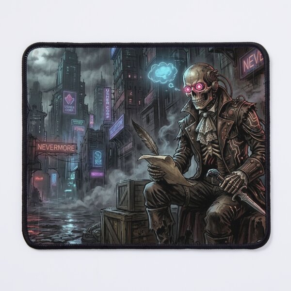 Item preview, Cyberpunk Survivor in Neon City Dystopian Art designed and sold by VibeFactoryOfc.