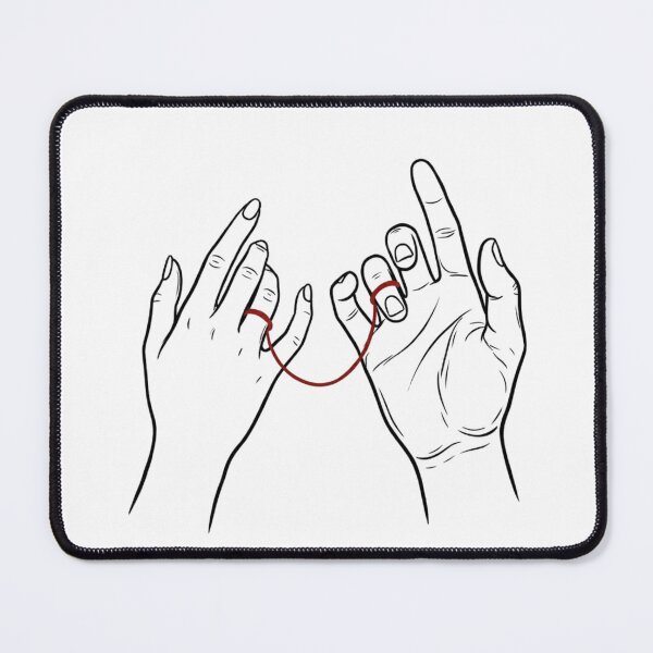 Item preview, Red String of Fate Hands Design – No Matter Where No Matter When We Will Find Each Other Again Romantic Soul Connection designed and sold by CosmicCutouts.