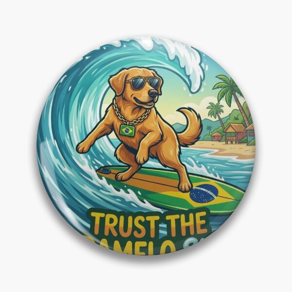 Item preview, Surfing Caramel Dog Beach Meme Sticker designed and sold by MemeBrasilStore.