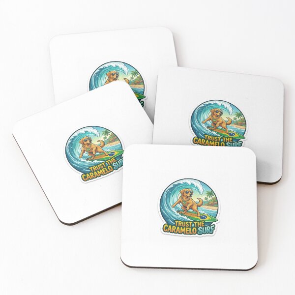 Item preview, Surfing Caramel Dog Beach Meme Sticker designed and sold by MemeBrasilStore.