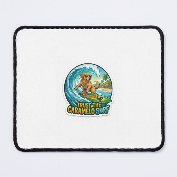 Item preview, Surfing Caramel Dog Beach Meme Sticker designed and sold by MemeBrasilStore.