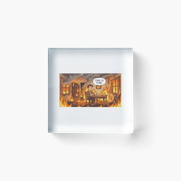 Item preview, This Is Fine Meme – Funny Relatable Chaos Aesthetic designed and sold by Sticker shop 007.