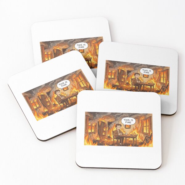 Item preview, This Is Fine Meme – Funny Relatable Chaos Aesthetic designed and sold by Sticker shop 007.