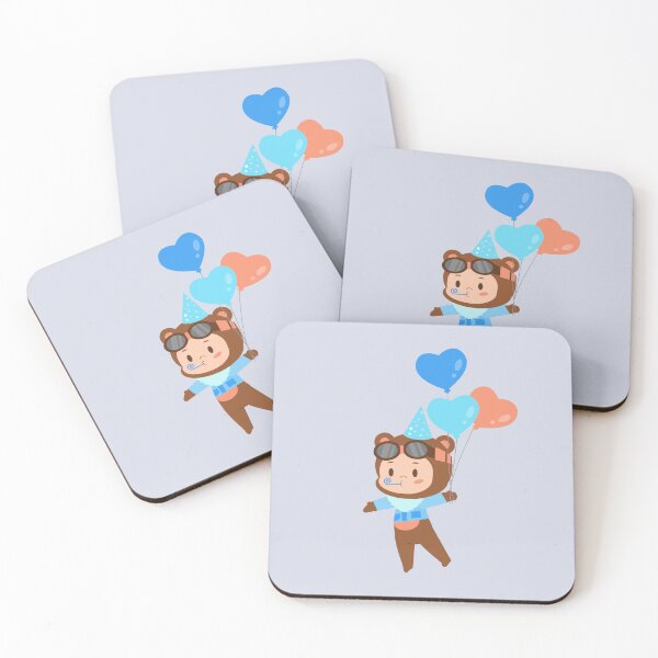 Item preview, Flying Bear Boy Heart Ballons designed and sold by VexisValora.