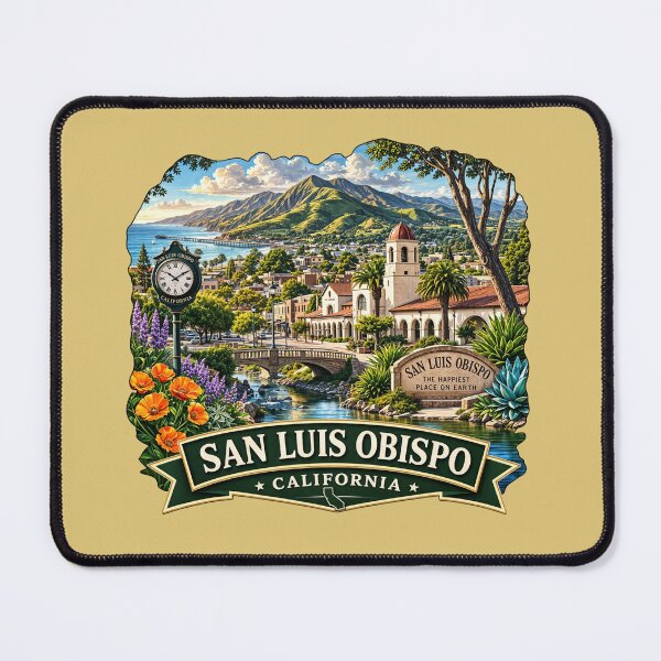 Item preview, San Luis Obispo, California - Mission, Coastal Bay designed and sold by Myra365Art.