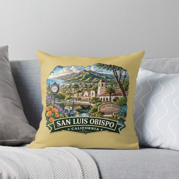 Item preview, San Luis Obispo, California - Mission, Coastal Bay designed and sold by Myra365Art.