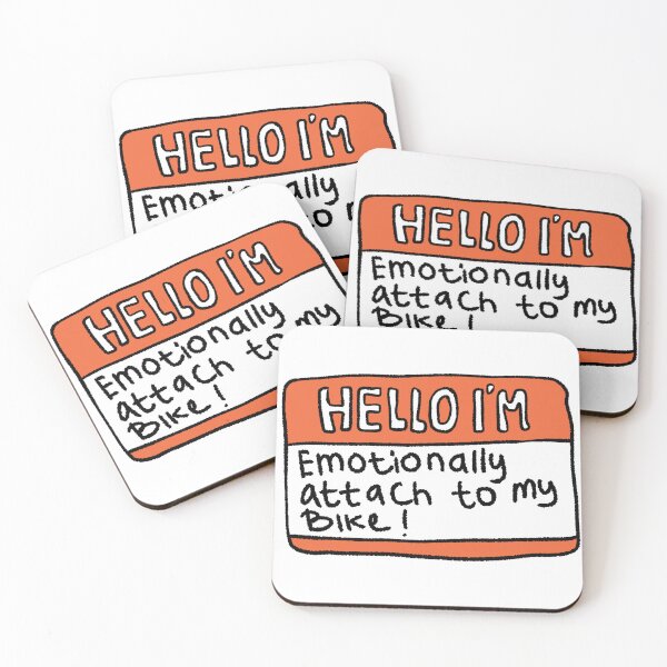 Item preview, Emotionally Attached To My Bike Funny Name Tag Biker Art designed and sold by RNASstuff.