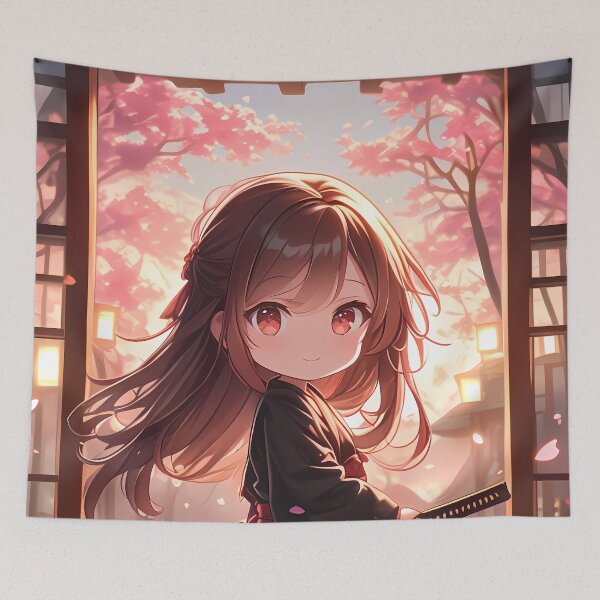 Item preview, Mizuhara Chizuru Rent A Girlfriend Chibi Kimono Sunset Sakura designed and sold by TanglenRabbit.