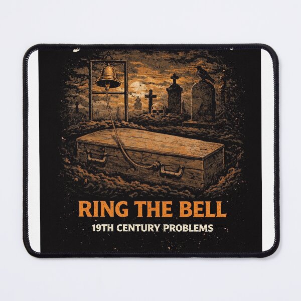 Item preview, Funny Dark History Shirt – Buried Alive Bell Coffin – Just In Case Ring The Bell Tee designed and sold by Boudica Bowman Chaos Co.