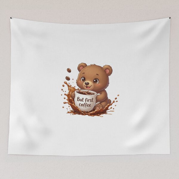 Item preview, Cute Bear But First Coffee | Funny Bear Coffee Lover Cartoon | Morning Coffee Bear Design designed and sold by MyStore2025.