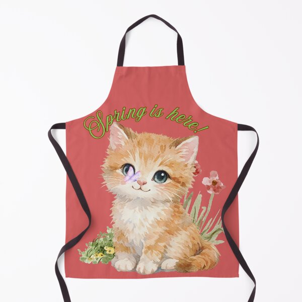 Item preview, Spring Is Here Cute Kitten Watercolor Floral Cat Design designed and sold by Brainy Bites19.