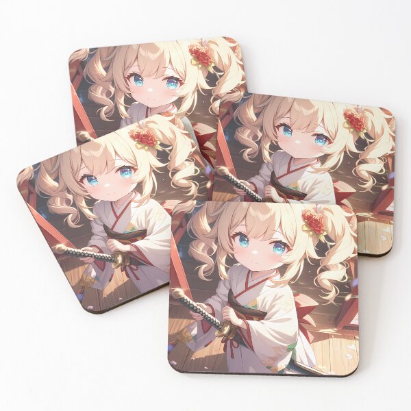 Item preview, Barbara Genshin Impact Chibi Kimono Waifu In Lantern Glow designed and sold by TanglenRabbit.