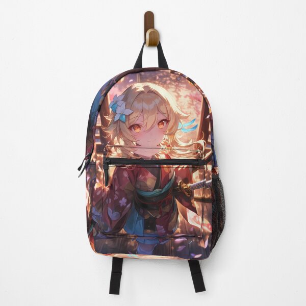 Item preview, Traveler Lumine Genshin Impact Chibi Kimono Sakura Sunset designed and sold by TanglenRabbit.