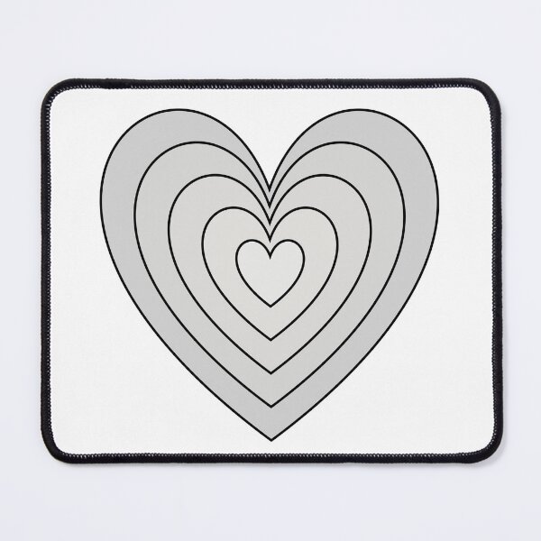 Item preview, Light Platinum Y2K Aesthetic Heart in Heart Retro lined designed and sold by Aesthetic Crew.