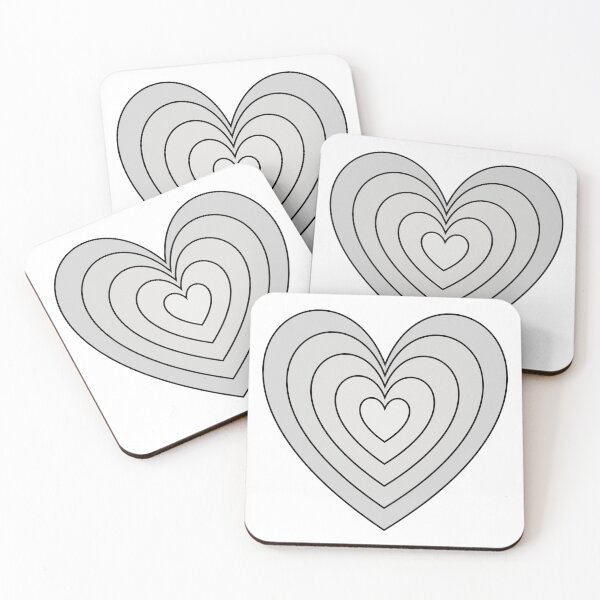 Item preview, Light Platinum Y2K Aesthetic Heart in Heart Retro lined designed and sold by Aesthetic Crew.