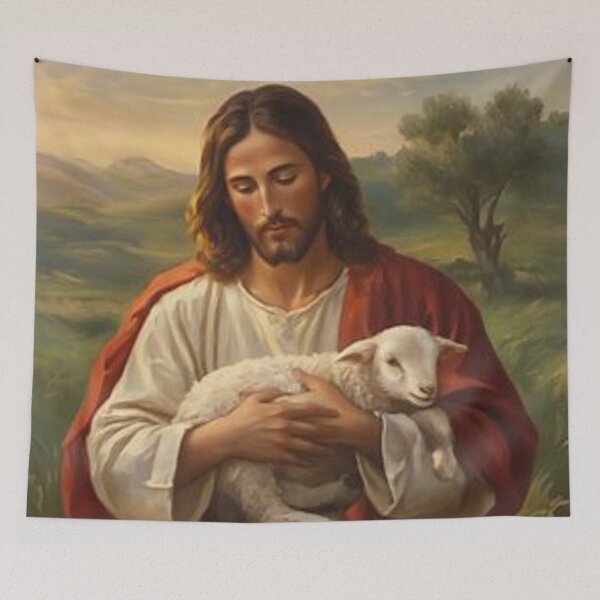 Item preview, Jesus holding his lamb designed and sold by JesusClub.