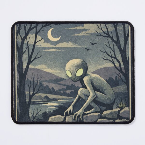 Item preview, Dover Demon Massachusetts Art Deco Cryptid Poster designed and sold by Folk Bestiary.