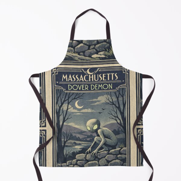 Item preview, Dover Demon Massachusetts Art Deco Cryptid Poster designed and sold by Folk Bestiary.