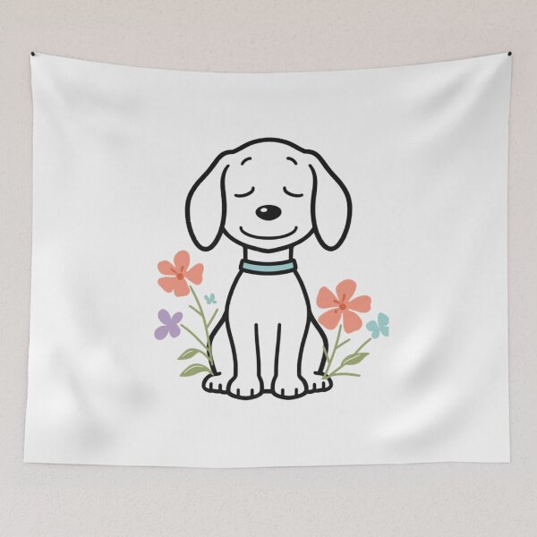 Item preview, Peaceful Beagle Dog with Flowers – Spring Snoopy Aesthetic Design designed and sold by trendplusco.