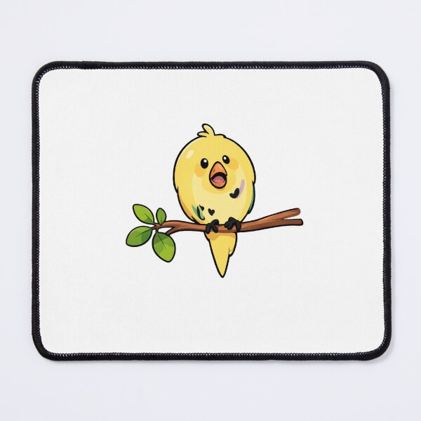 Item preview, Cute Yellow Bird Sticker – Adorable Cartoon Bird on Branch designed and sold by CanSparkleArt.