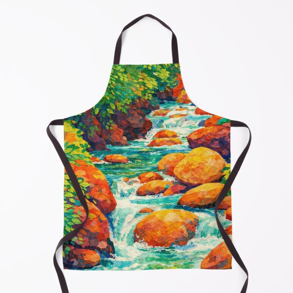 Item preview, Rocky River Flow, Watercolor Papercut, Mixed Media Digital Collage designed and sold by SWSandraWechner.