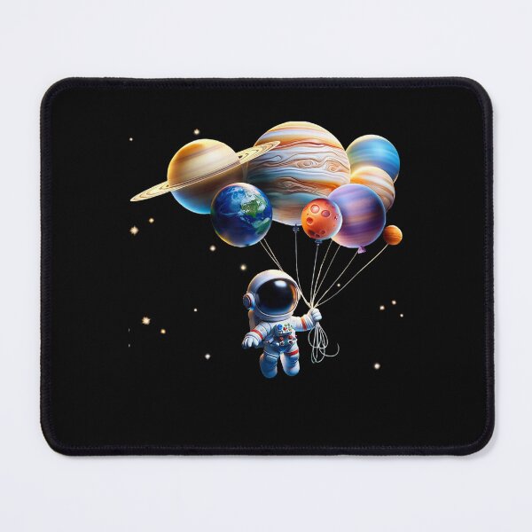 Item preview, Cute Astronaut Holding Planets – Solar System Space Balloon Graphic designed and sold by alber-garnell.