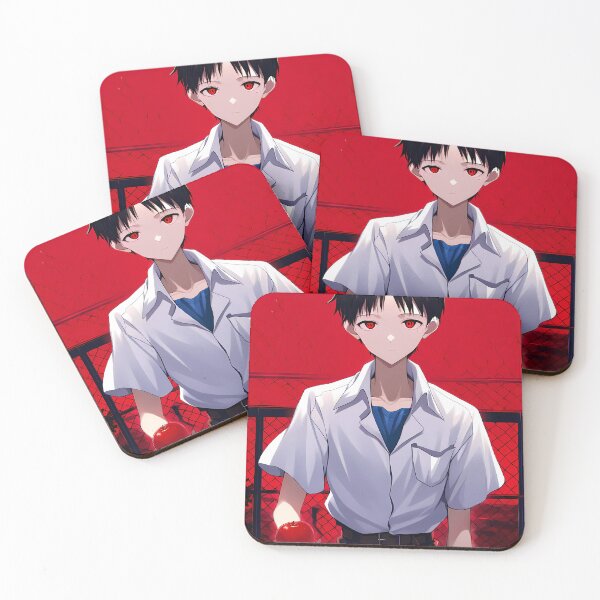 Item preview, Shinji Ikari Neon Genesis Evangelion Red Eyes Apple Rooftop designed and sold by PMartistStudio.