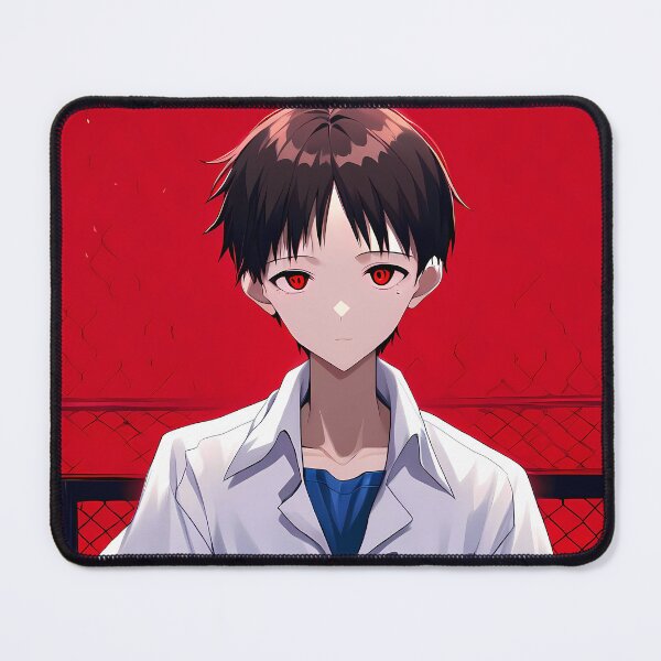 Item preview, Shinji Ikari Neon Genesis Evangelion Red Eyes Apple Rooftop designed and sold by PMartistStudio.
