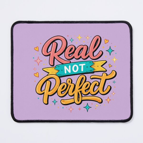Item preview, Real Not Perfect Motivational Quote Typography Design | Self Love Aesthetic Minimalist Art designed and sold by Sanika arts .